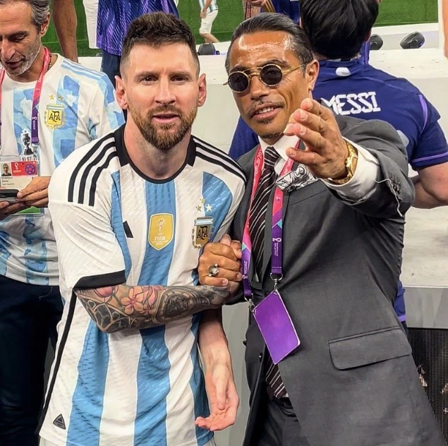 Salt Bae with Lionel Messi