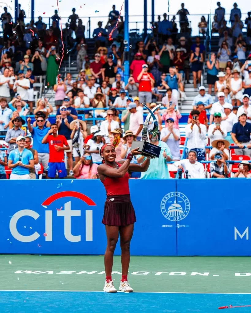 Coco Gauff at US open with Fans