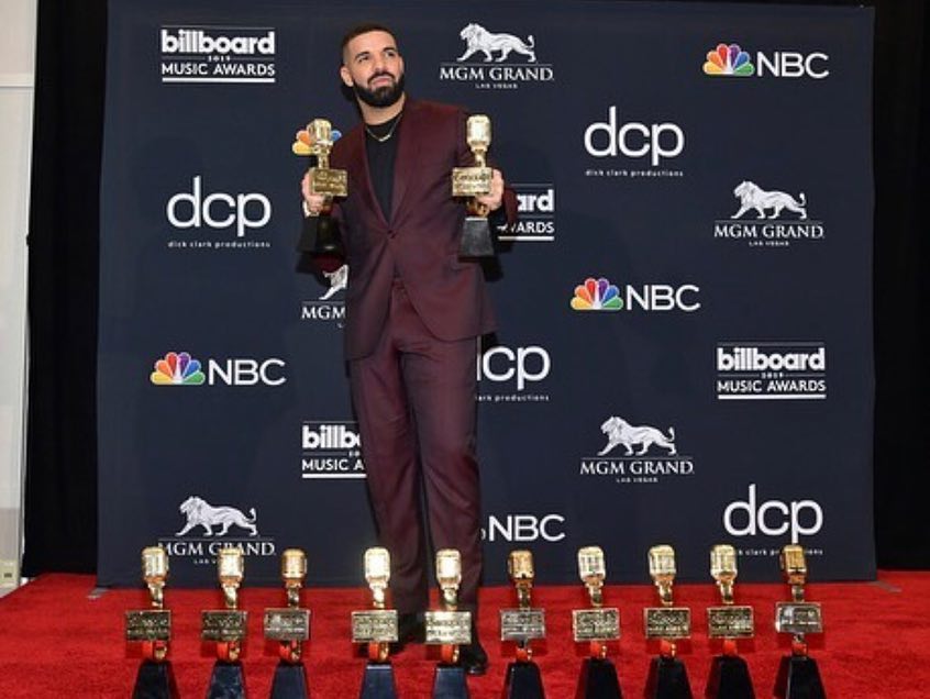 Drake with his awards