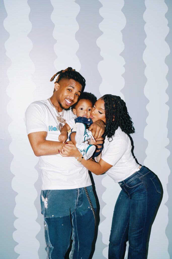 Halle Bailey with her boyfriend DDG and her son