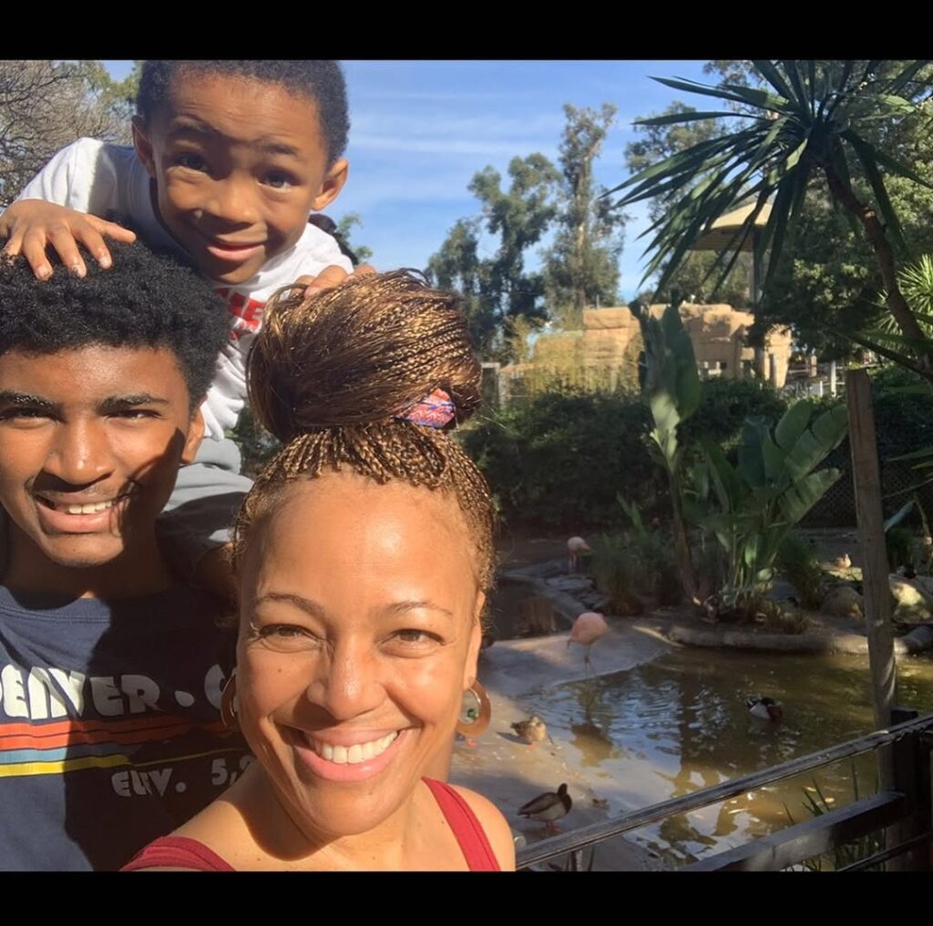 Kim Fields’ with her kids